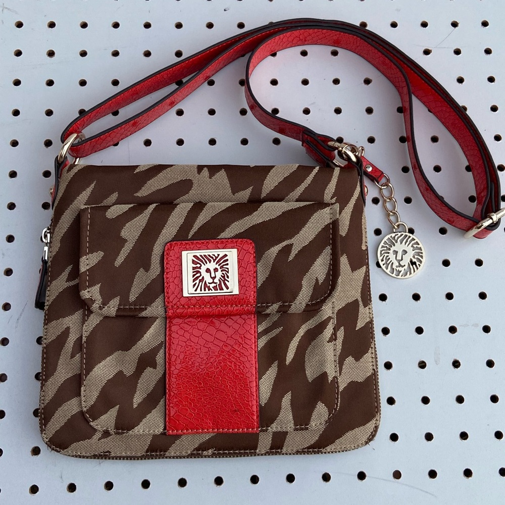 Anne Klein | Brown Crossbody Bags | Monogram Canvas Style